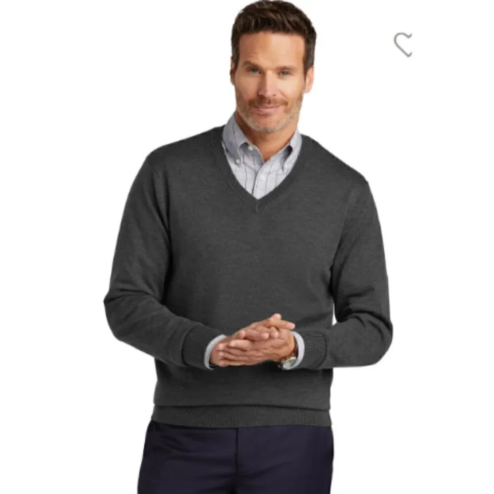 Brooks Brothers Men's Italian Merino Sweater V-Neck Washable Size XL Long Sleeve
